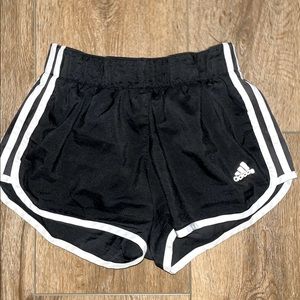 size small womens adidas black and white shorts.
